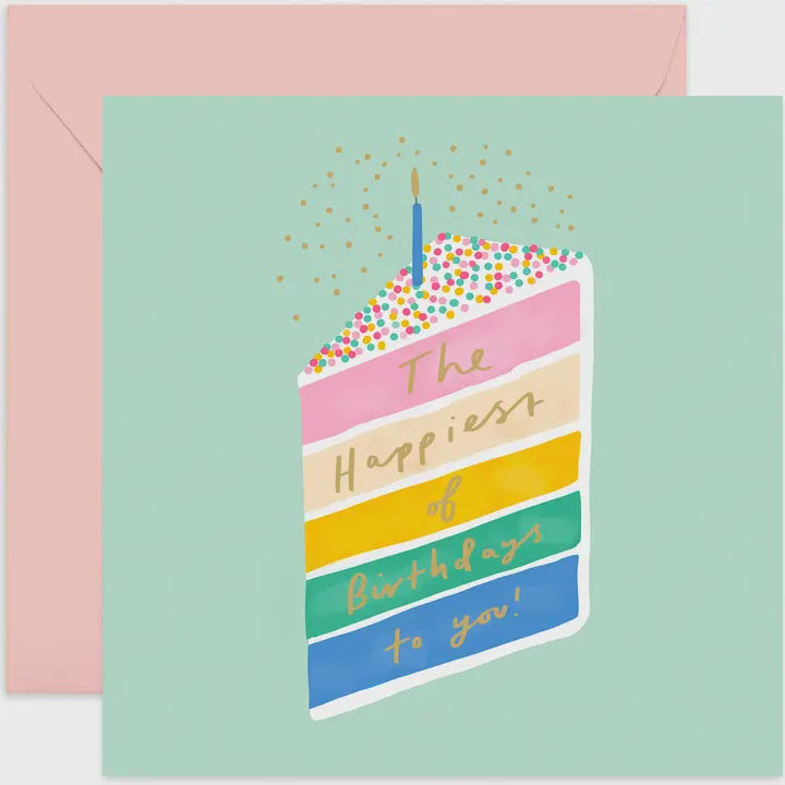 Birthday Card: Rainbow Cake - Old English Company