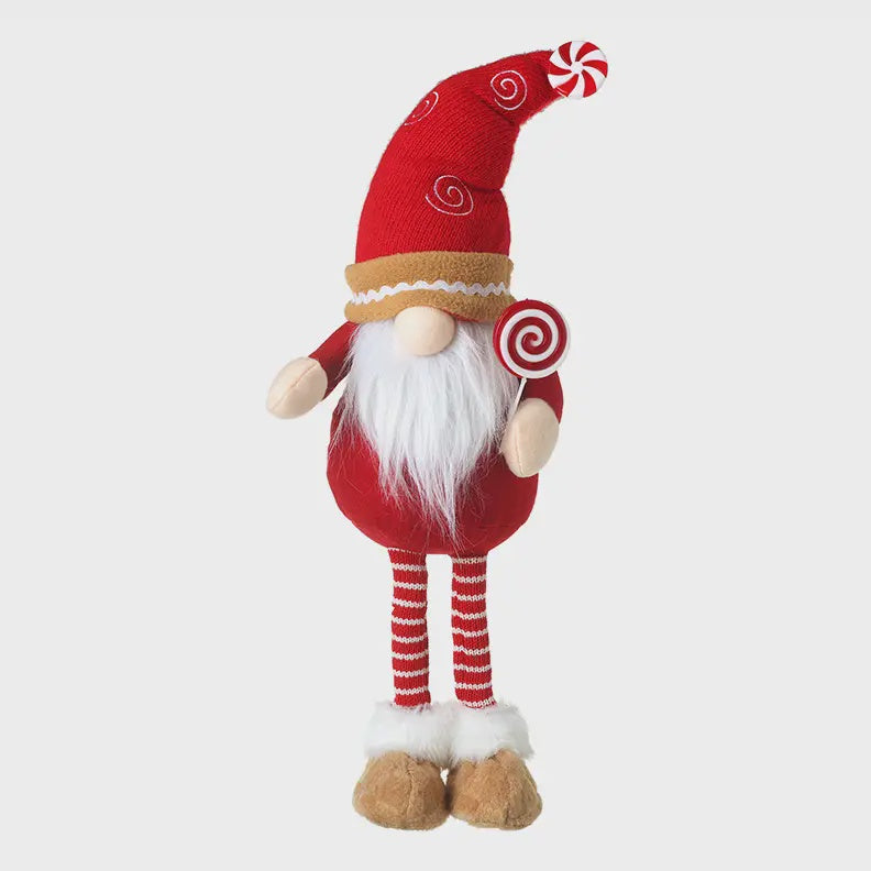 Christmas Character: Fabric Gonk Standing With Lollipop  - Red - Heaven Sends