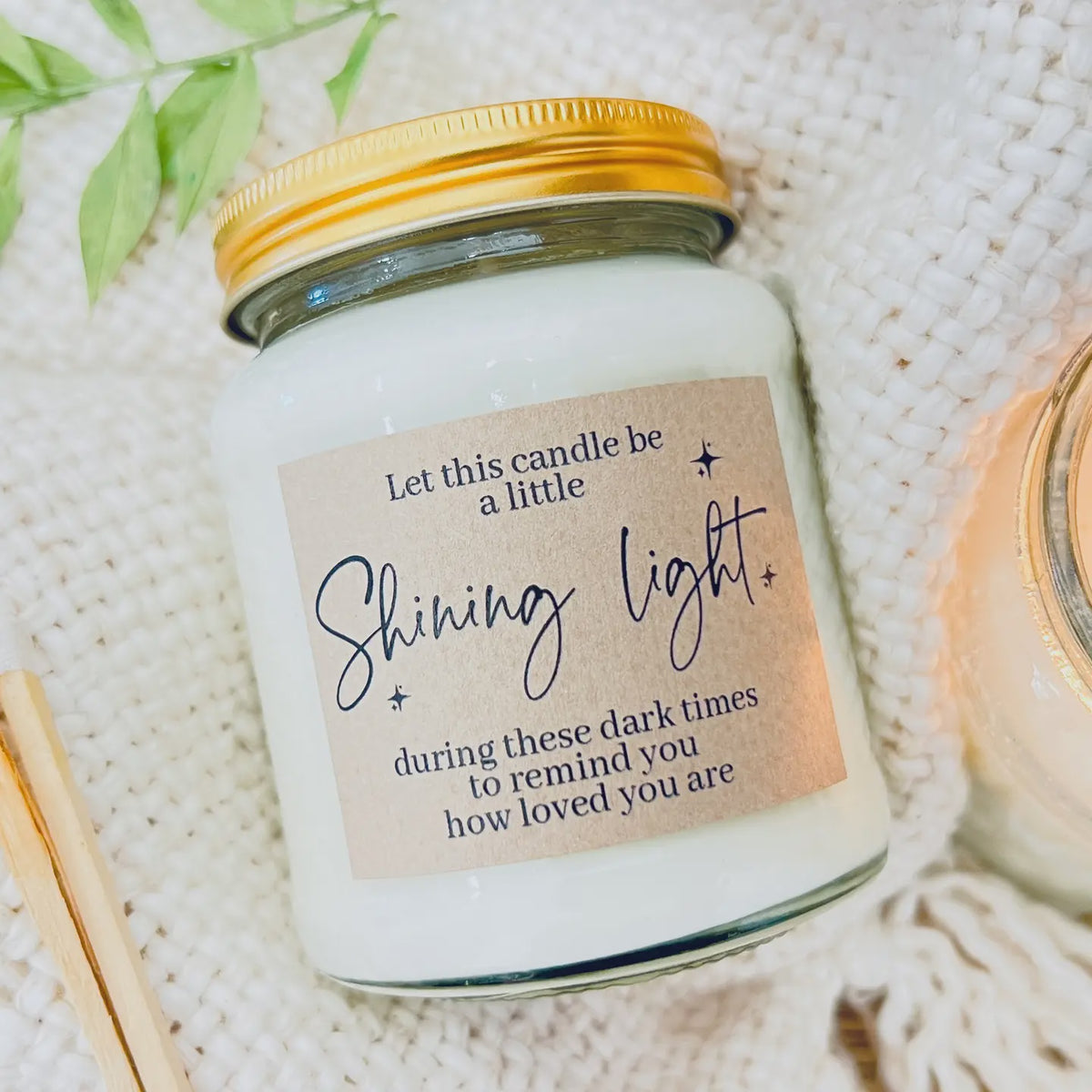 Candle: Scented Mimosa Flower & Mandarin  Shining Light - White - Lollyrocket Candles