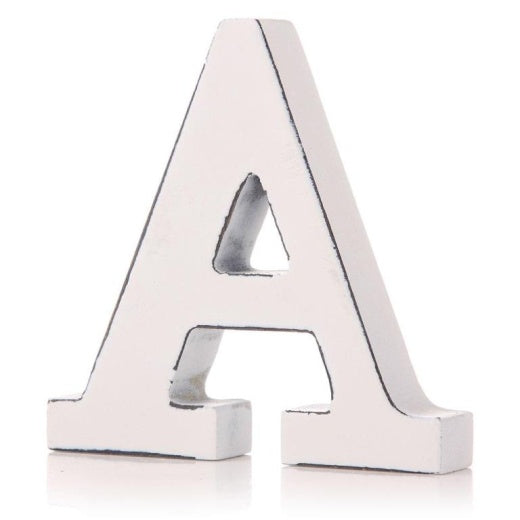 LETTER BLOCK: Wood Alphabet & Number 11cm - White