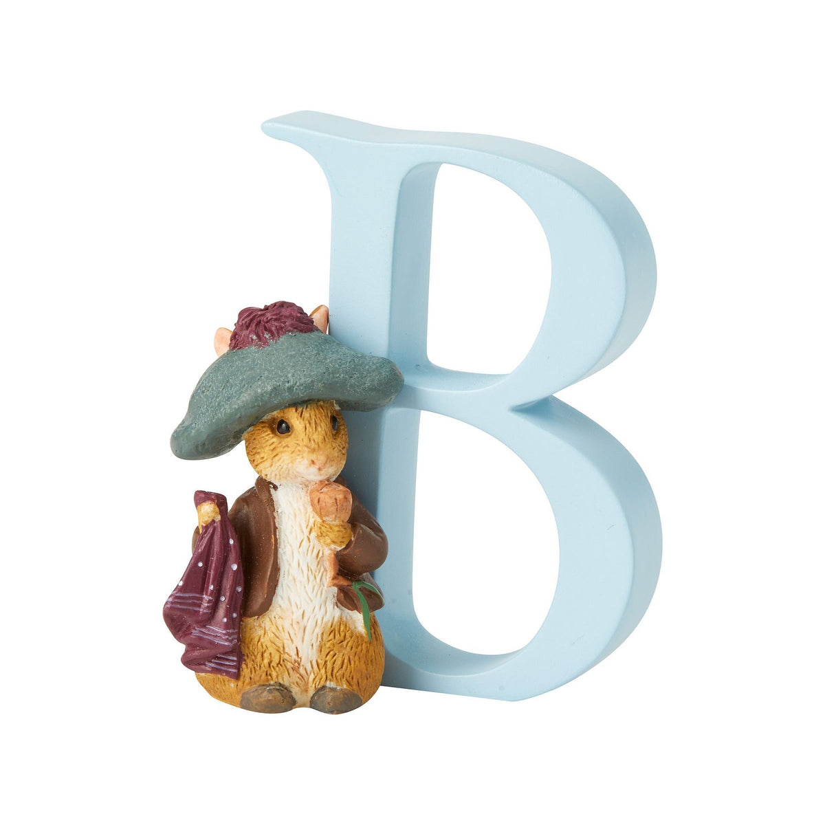 Letter Ornament: Handpainted Cast Stone  B   BENJAMIN BUNNY - Peter Rabbit