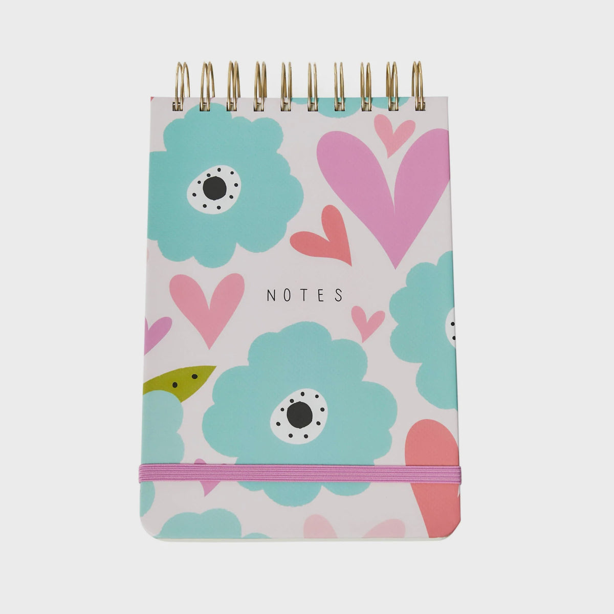 Notebook: A5 Hearts & Flowers Wiro Flip - Multi - Belly Button Designs