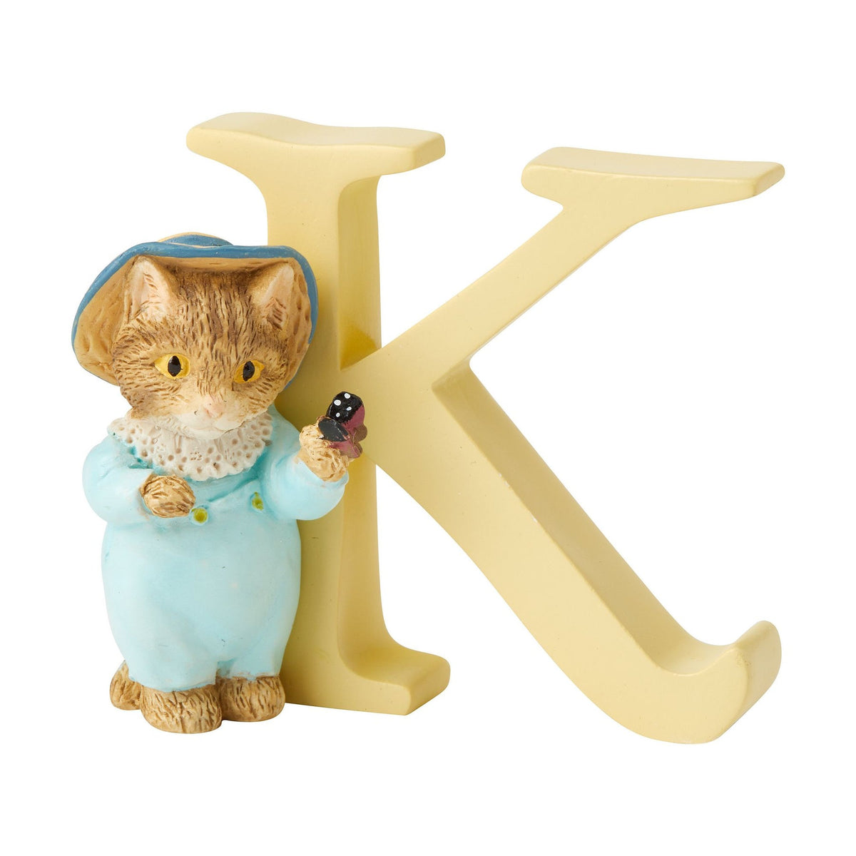 Letter Ornament: Handpainted Cast Stone  K   TOM KITTEN - Peter Rabbit