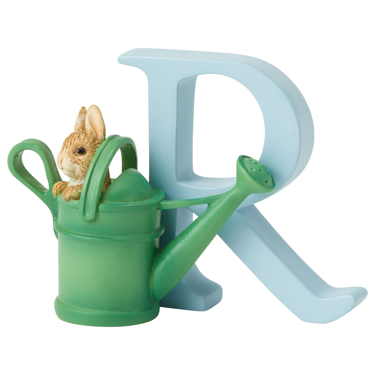 Letter Ornament: Handpainted Cast Stone  R  Peter Rabbit Watering Can - Peter Rabbit