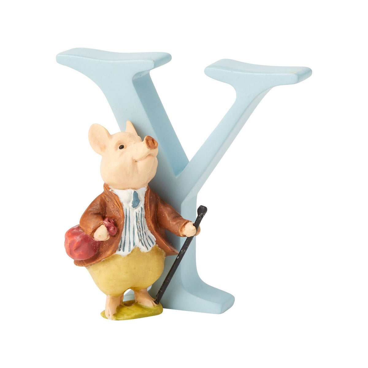 Letter Ornament: Handpainted Cast Stone  Y   PIGLING BLAND - Peter Rabbit