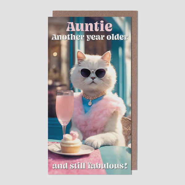 Birthday Card: Auntie Another Year Older and still fabulous - Pigment