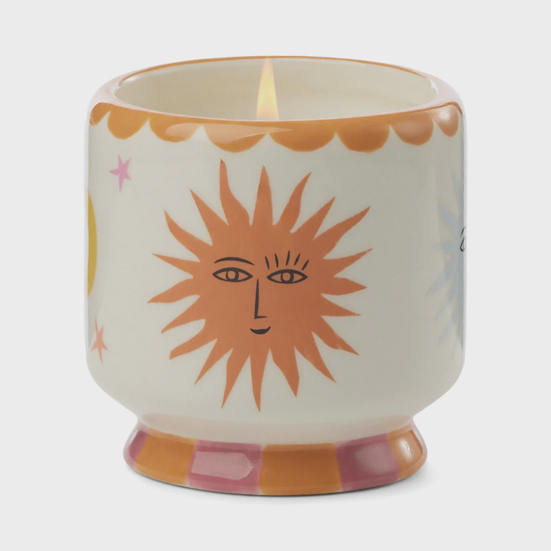 Scented Decorative Candle: Ceramic Hand Painted ADOPO SUN Orange Blossom Boxed - Orange - Paddywax