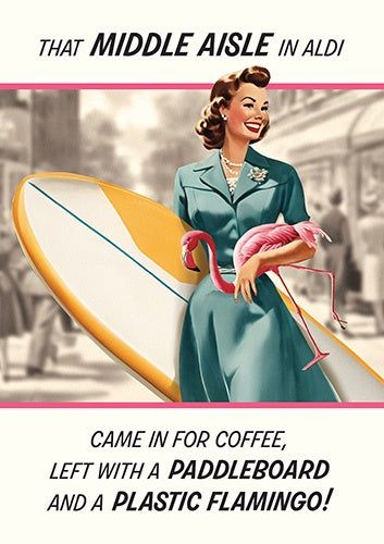 Birthday Card: Middle Aisle in Aldi Retro Town - Pigment