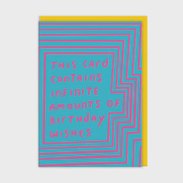 Birthday Card: Neon Pink Infinate Wishes Ashkahn - Ohh Deer