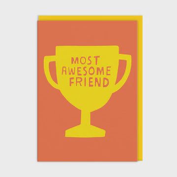 Friend Card: Neon Yellow Most Awesome Friend Ashkahn - Ohh Deer
