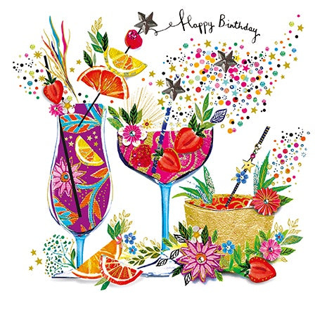 Birthday Card: Summer Cocktails - Paper Rose