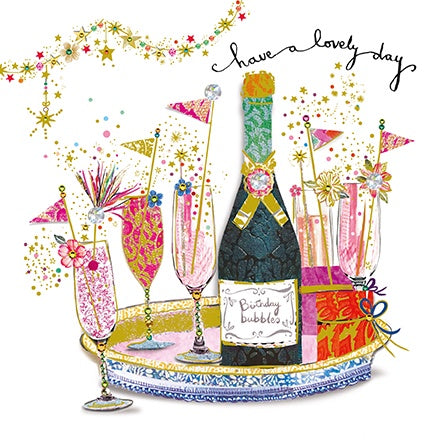 Birthday Card: Celebration Tray - Paper Rose