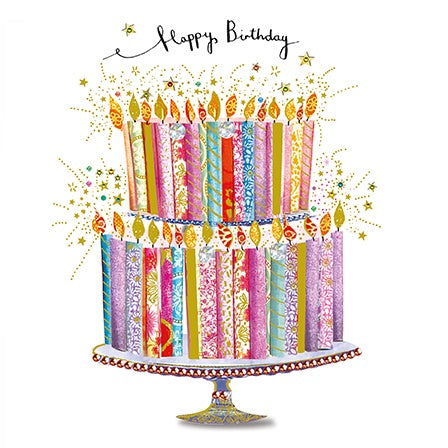 Birthday Card: 3D Tiered Cake - Paper Rose