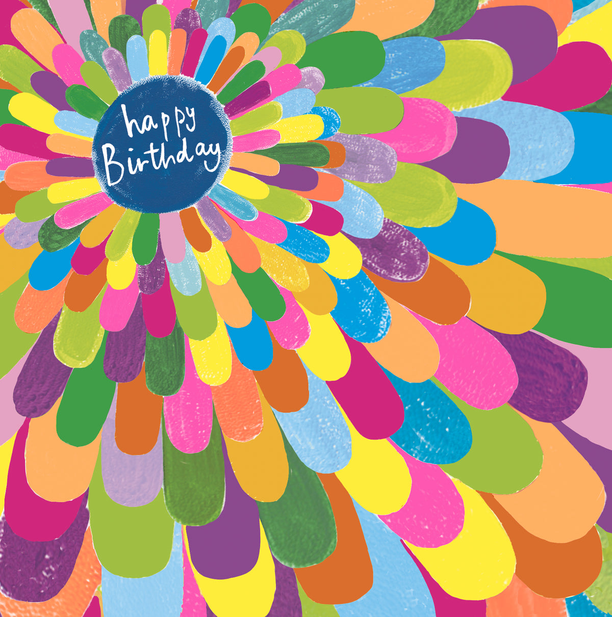 Birthday  Card: BRIGHT COLOURFUL MULTI BRIGHT PETALS  - Paper Salad