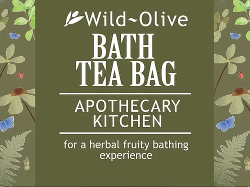 Bath Tea Bag: Apothecary Kitchen - Handmade Natural Ingredients Essential Oils - Wild Olive