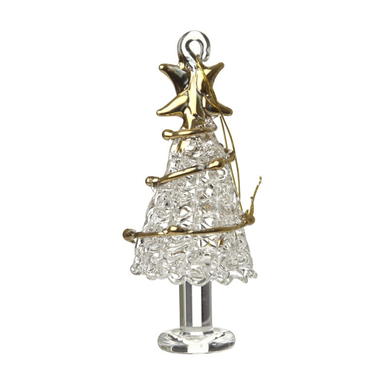 Christmas Tree Decoration: Glass Christmas Tree Garland  - Gold - Heaven Sends