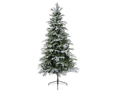 Christmas Tree: Fir Tree Snow Covered 6ft  Hinged Base - Green
