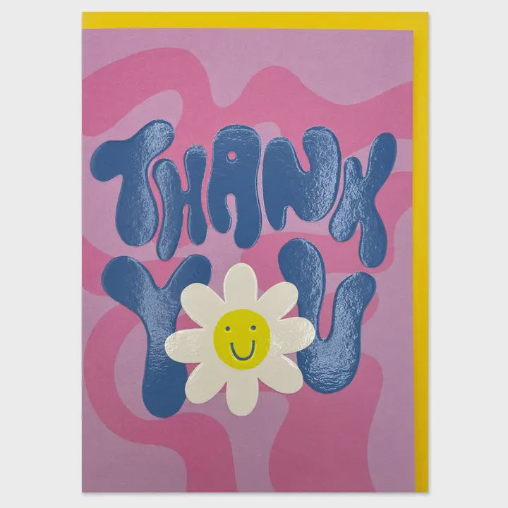Thank You Card: Daisy - Multicolour - Raspberry Blossom