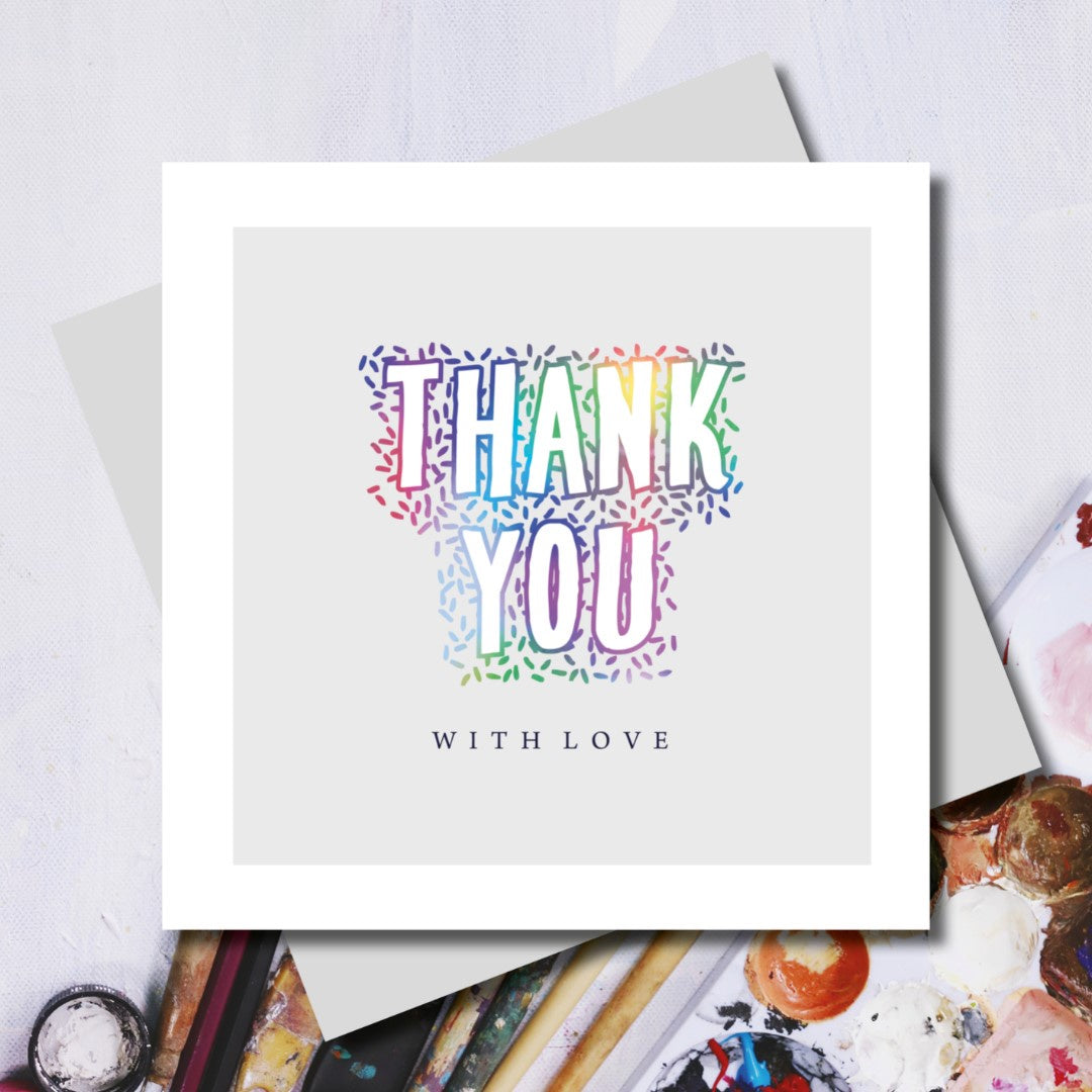 Thank You Card: Text Neon Foil - Marina B
