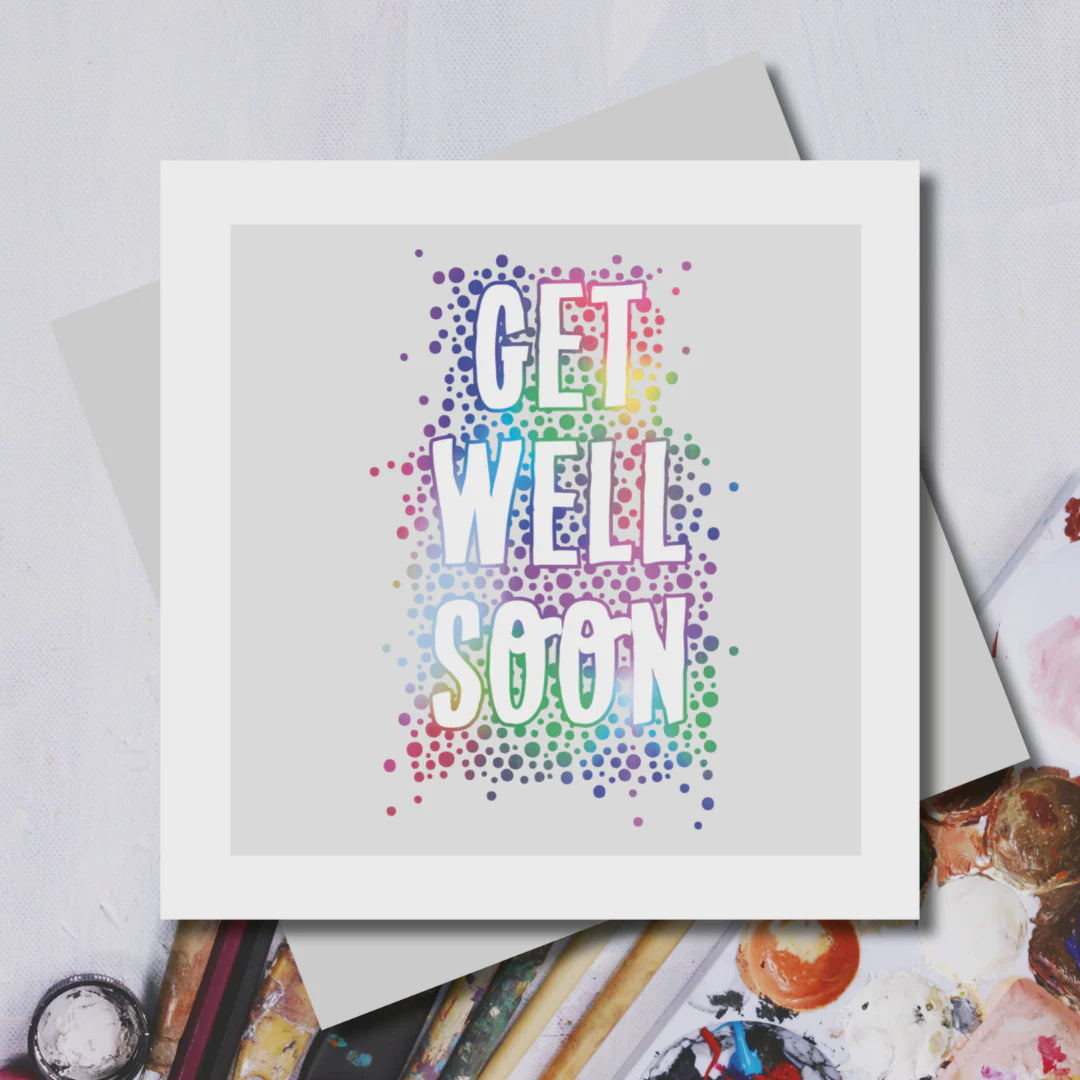 Get Well  Card: Rainbow Foil  Typography Stars Bowden Shines - Marina B