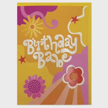 Birthday Card: Babe Bright - Multicolour - Raspberry Blossom