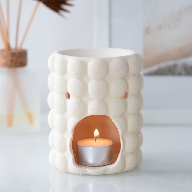Oil Burner Wax Melter: Dolomite Speckle Bubble - Cream - Something Different