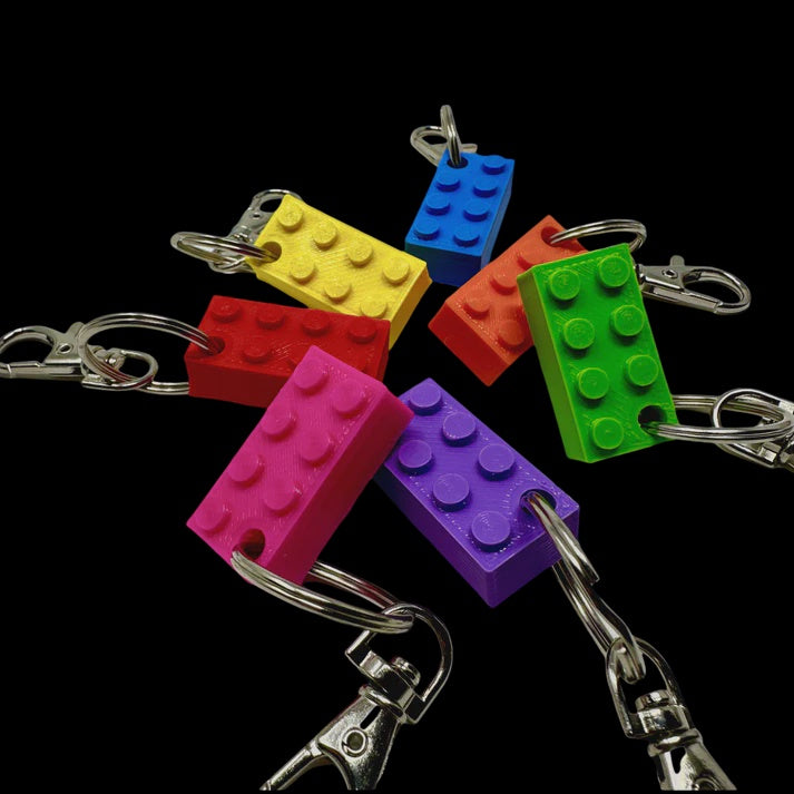 Keyring: Lego Style Brick - Various Colours - Made Happy