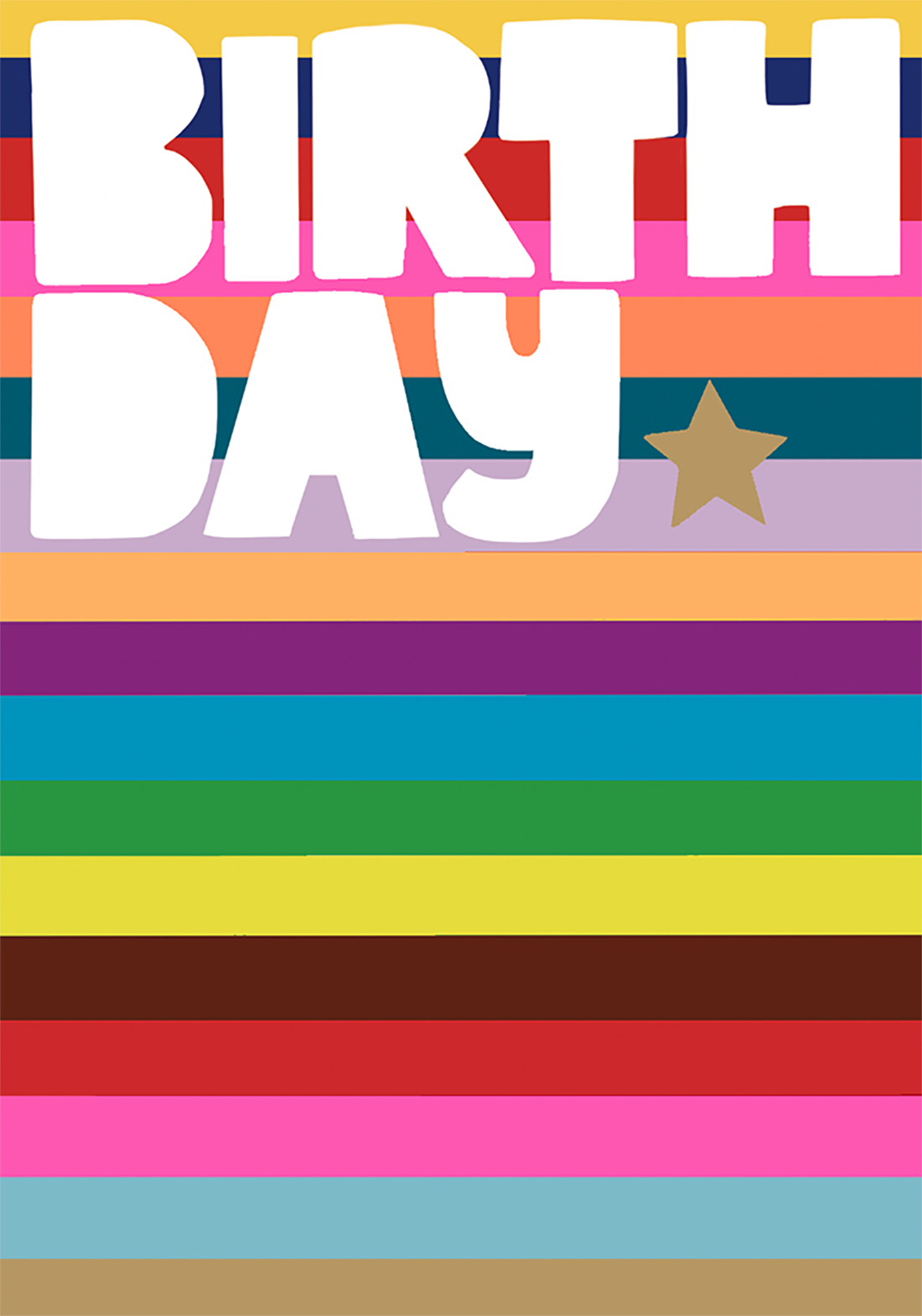 Birthday  Card: BRIGHT COLOURFUL BIRTHDAY STRIPES  - Paper Salad