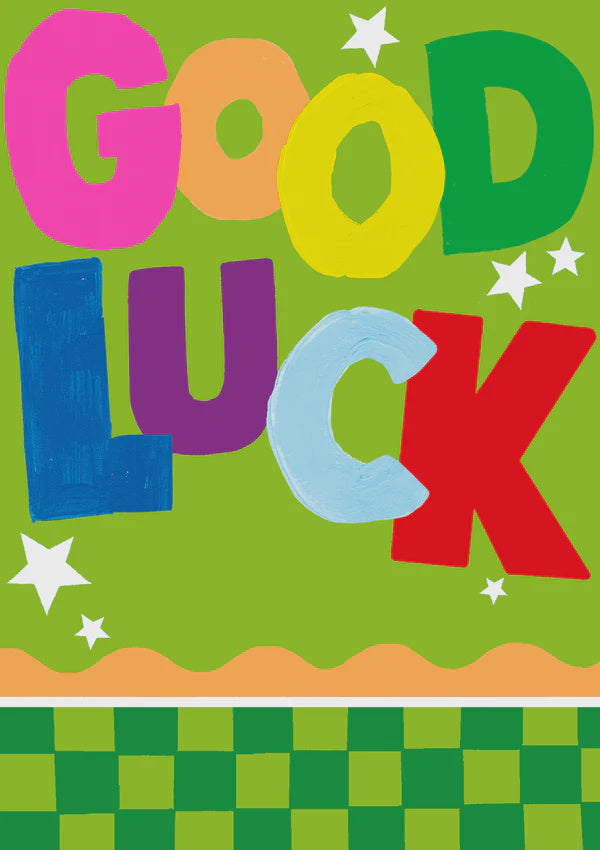 Good Luck Card: Large Text - Neon - Paper Salad