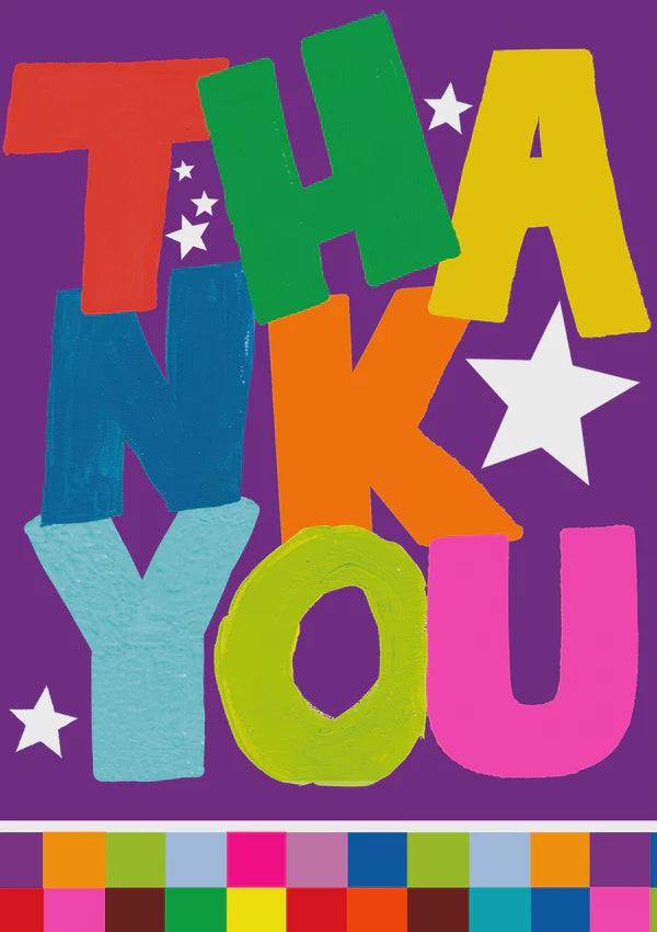 Thank You Card: Large Text - Neon - Paper Salad