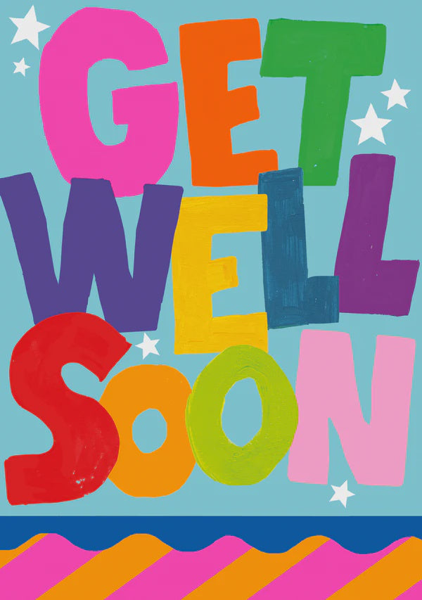 Get Well Soon Card: Large Text - Neon - Paper Salad