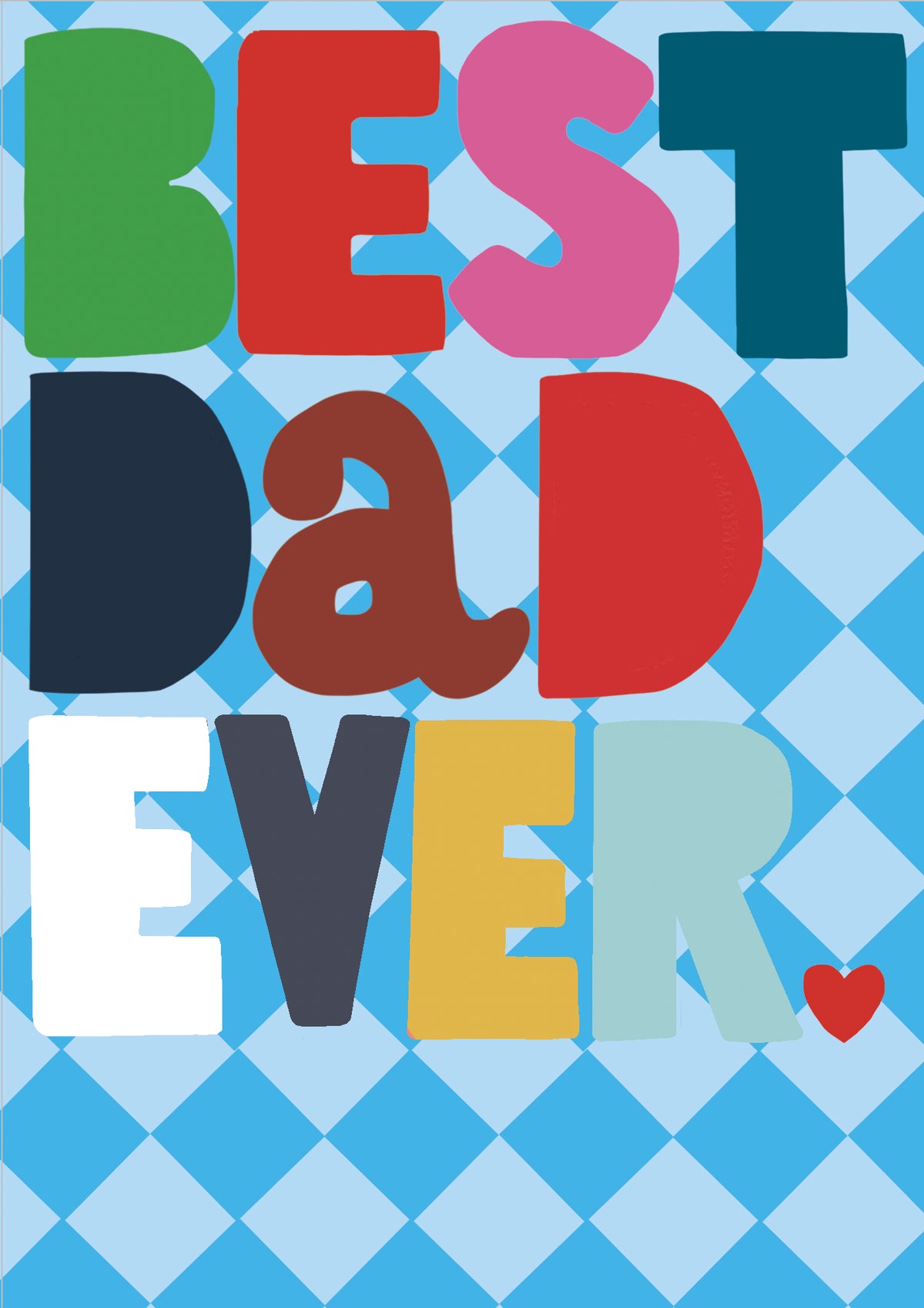 Dad Card: Best Dad  Ever  - Chequered - Neon - Paper Salad
