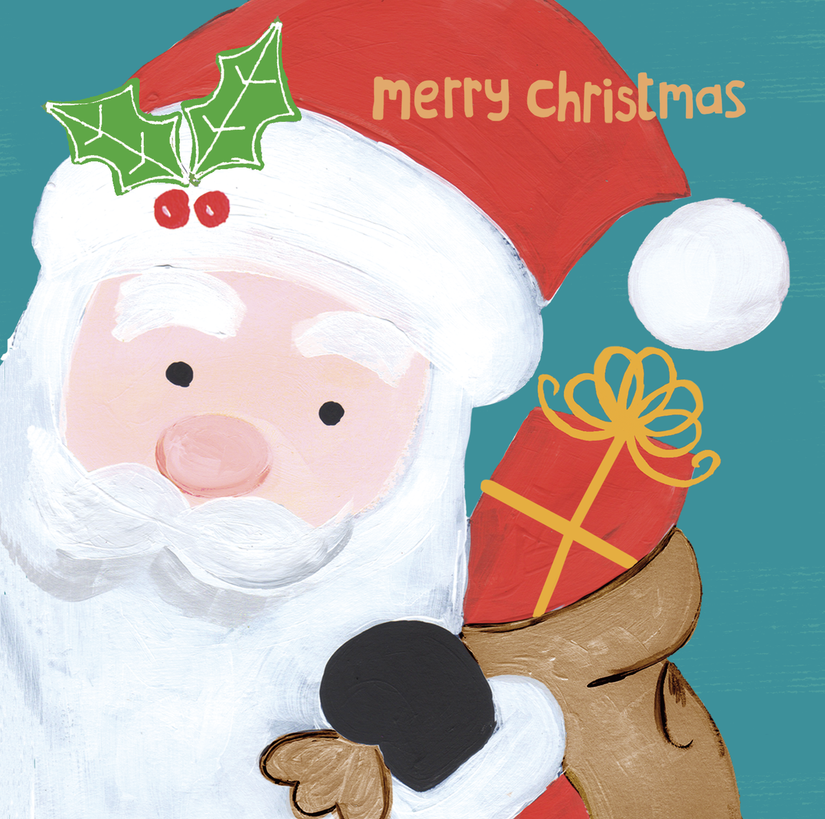 Christmas Cards: Pack of 5 - Santa - Paper Salad