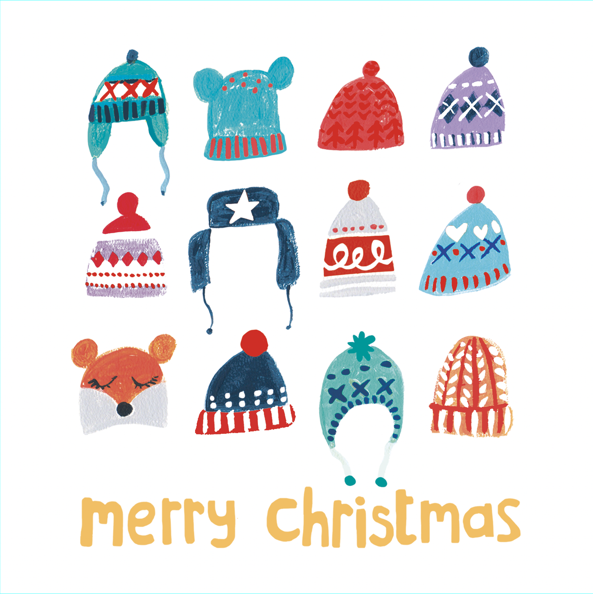 Christmas Cards: Pack of 5 - Hats - Paper Salad