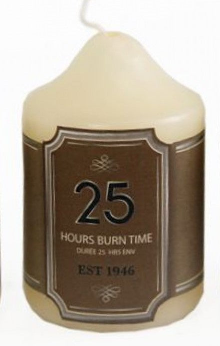 Pillar Candle: Overdipped 5x7.5cm 25hrs  - Cream