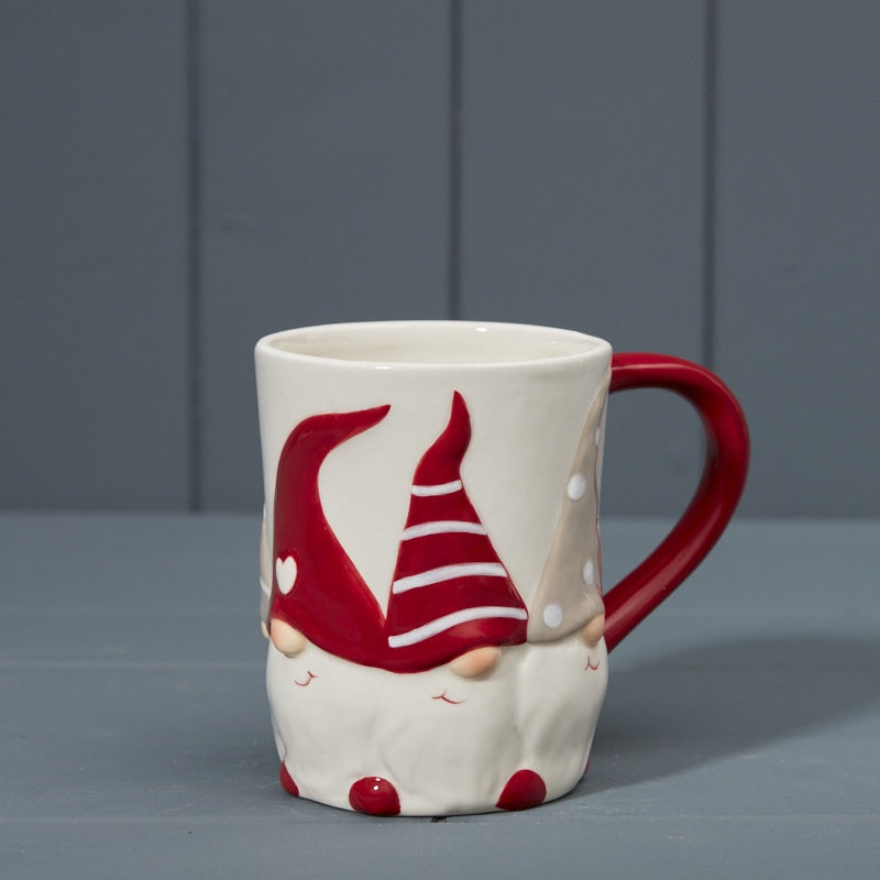 Christmas Mug: Ceramic Gonks - Red & White