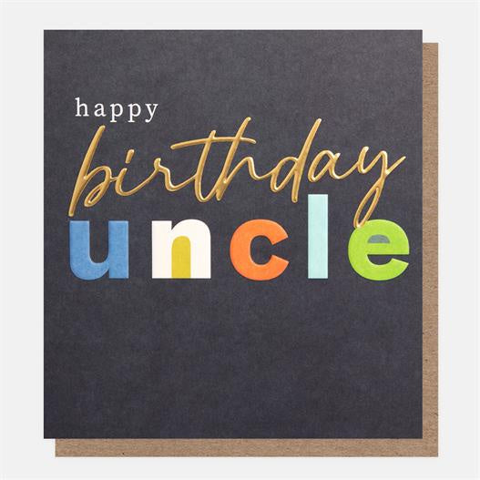 Uncle Card: Uncle Gold Foil - Colourful - Caroline Gardner