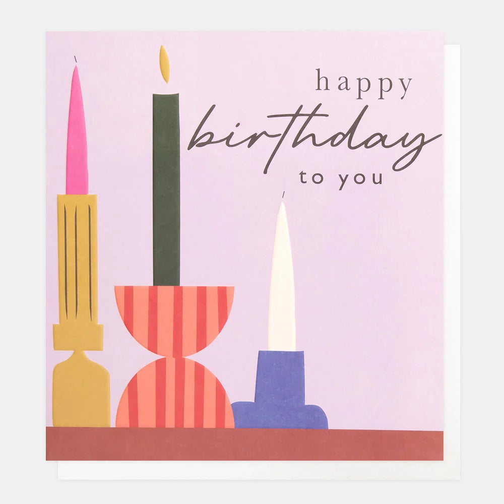 Birthday Card: To You Candle Sticks Colour Block  - Colourful - Caroline Gardner