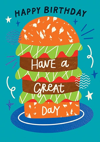 Birthday Card: Birthday Burger  - Paper Rose