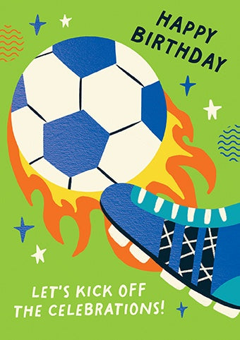 Birthday Card: Football Kick Off The Celebrations - Paper Rose