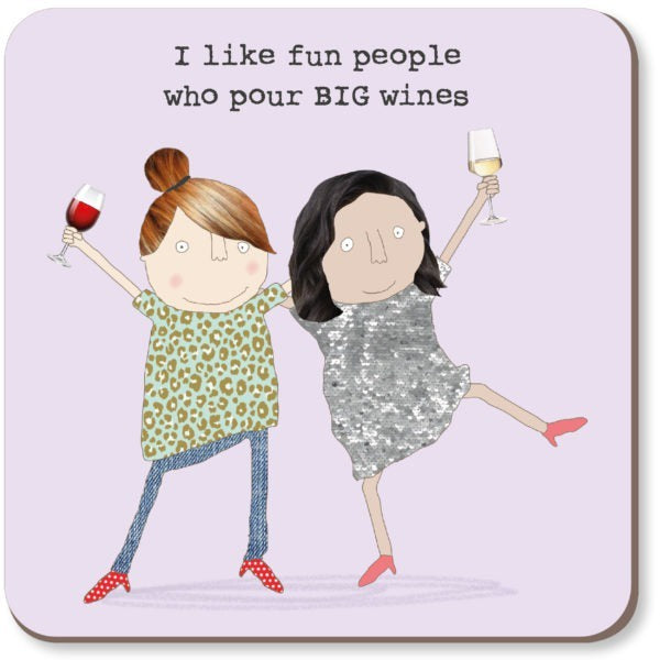Coaster: Cork Back I Like People Who Pour Big Wines - Lilac - Rosie Made A Thing