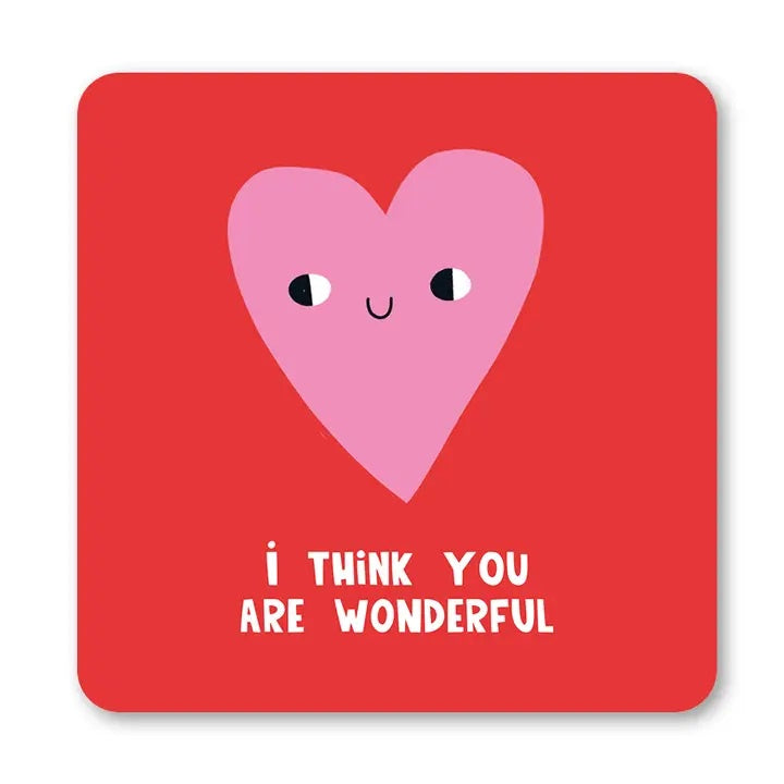 Coaster: I Think You Are Wonderful -Red - Lucy Maggie
