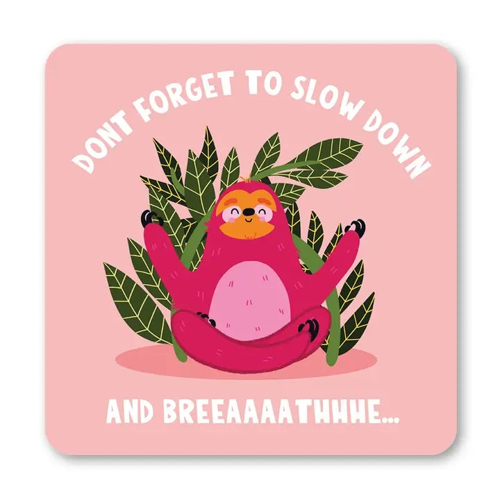 Coaster: Slow Down Sloth Coaster -Red - Lucy Maggie