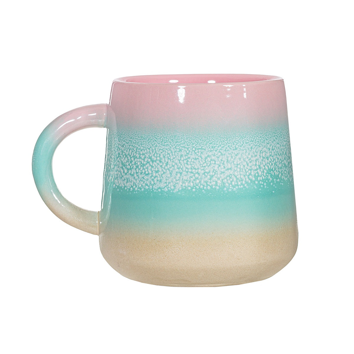 Mug: Stoneware Ombre Pastel Mojave - Pink & Green - Sass & Belle