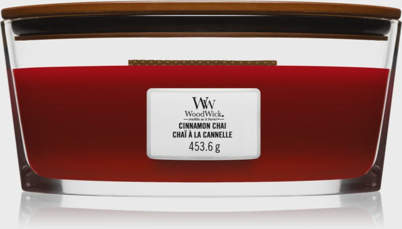 Candle: Scented Hearthwick Glass Ellipse 16 oz - Cinnamon Chai - Woodwick