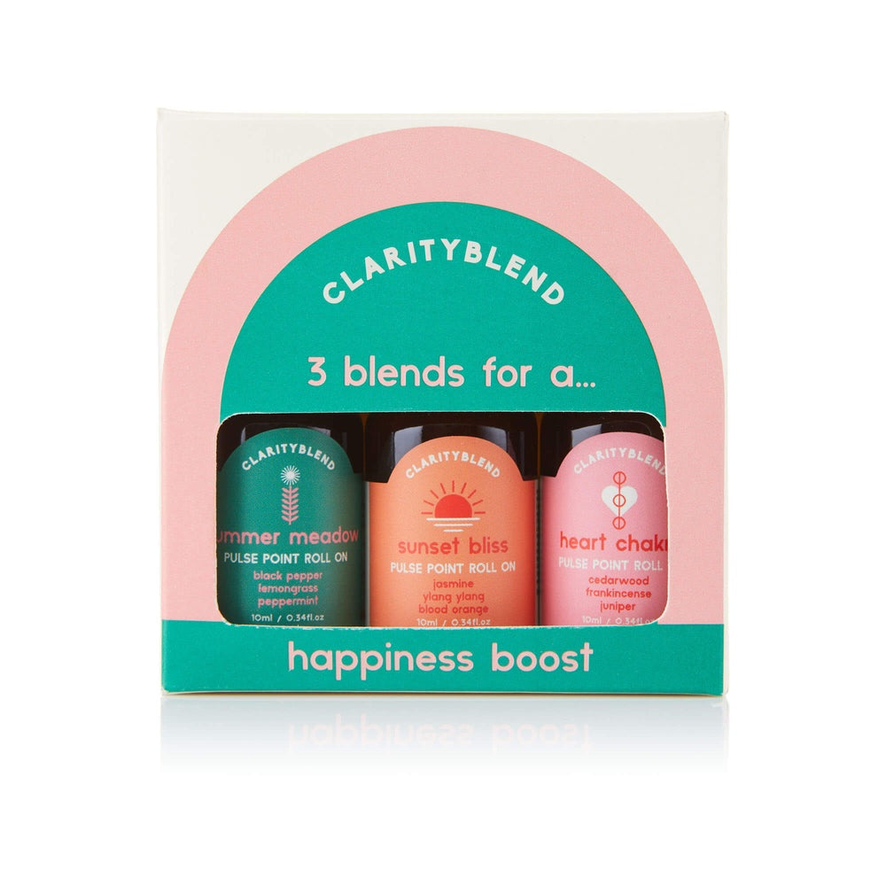Roll On Set 3 Happiness Boost Pulse Point Aromatherapy Essential Oil