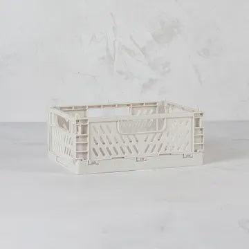 Storage Crate: Tiny Folding Recycled Plastic - Clay Grey - Chickadee Homeware