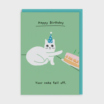 Birthday  Card:   Your Cake Fell Off Ken The Cat - Ohh Deer