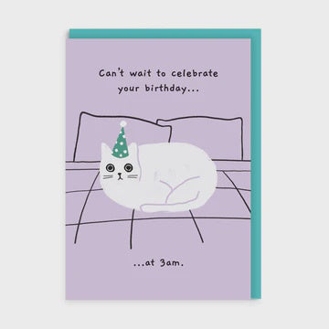 Birthday  Card:   Celebrate 3 AM Ken The Cat - Ohh Deer
