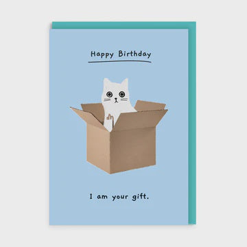 Birthday  Card: Cat In A Box Ken The Cat - Ohh Deer